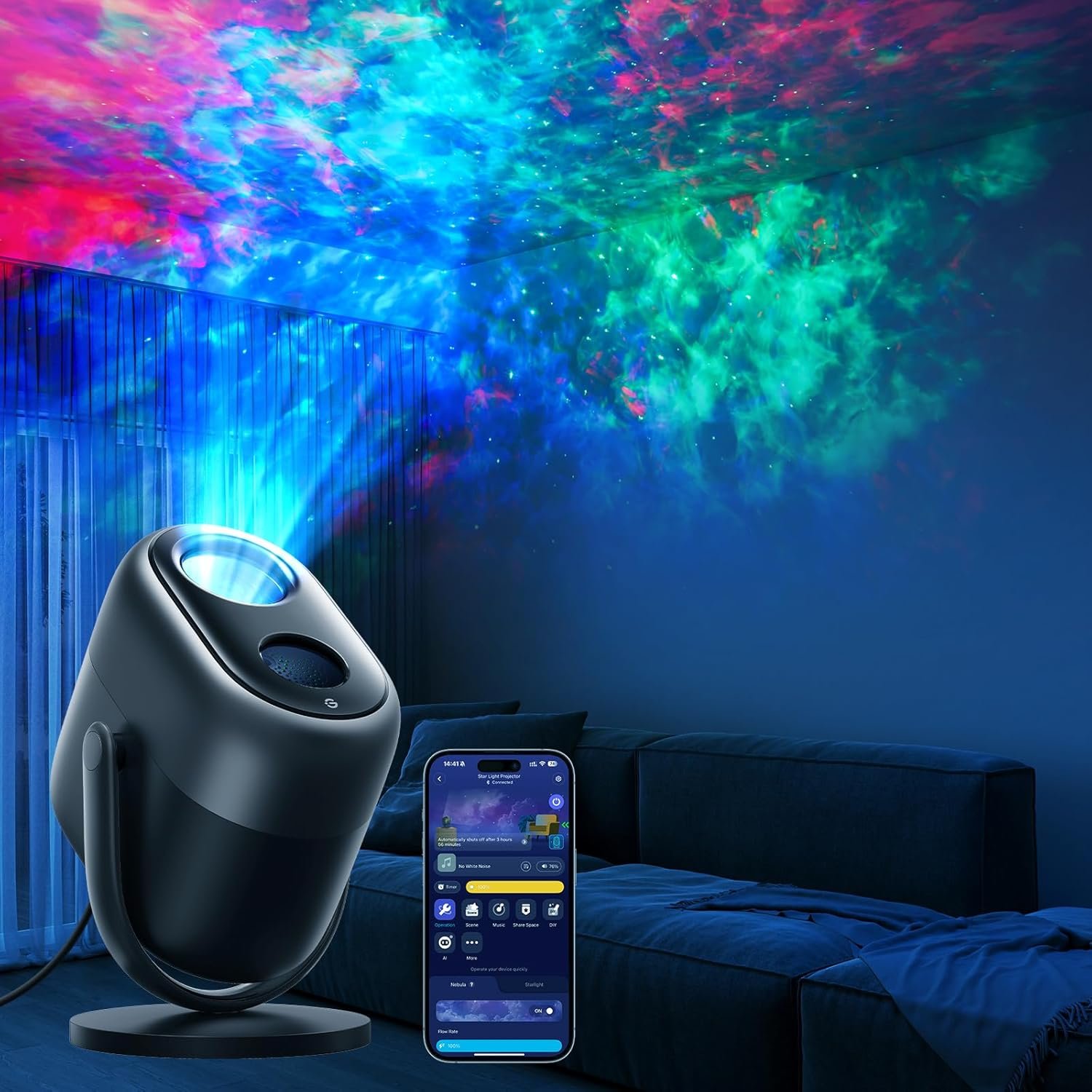 Govee Star Projector Lights, 7-Zone Colorful Nebula Effect
